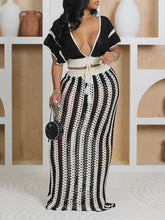 Gestreiftes Strickrock-Set